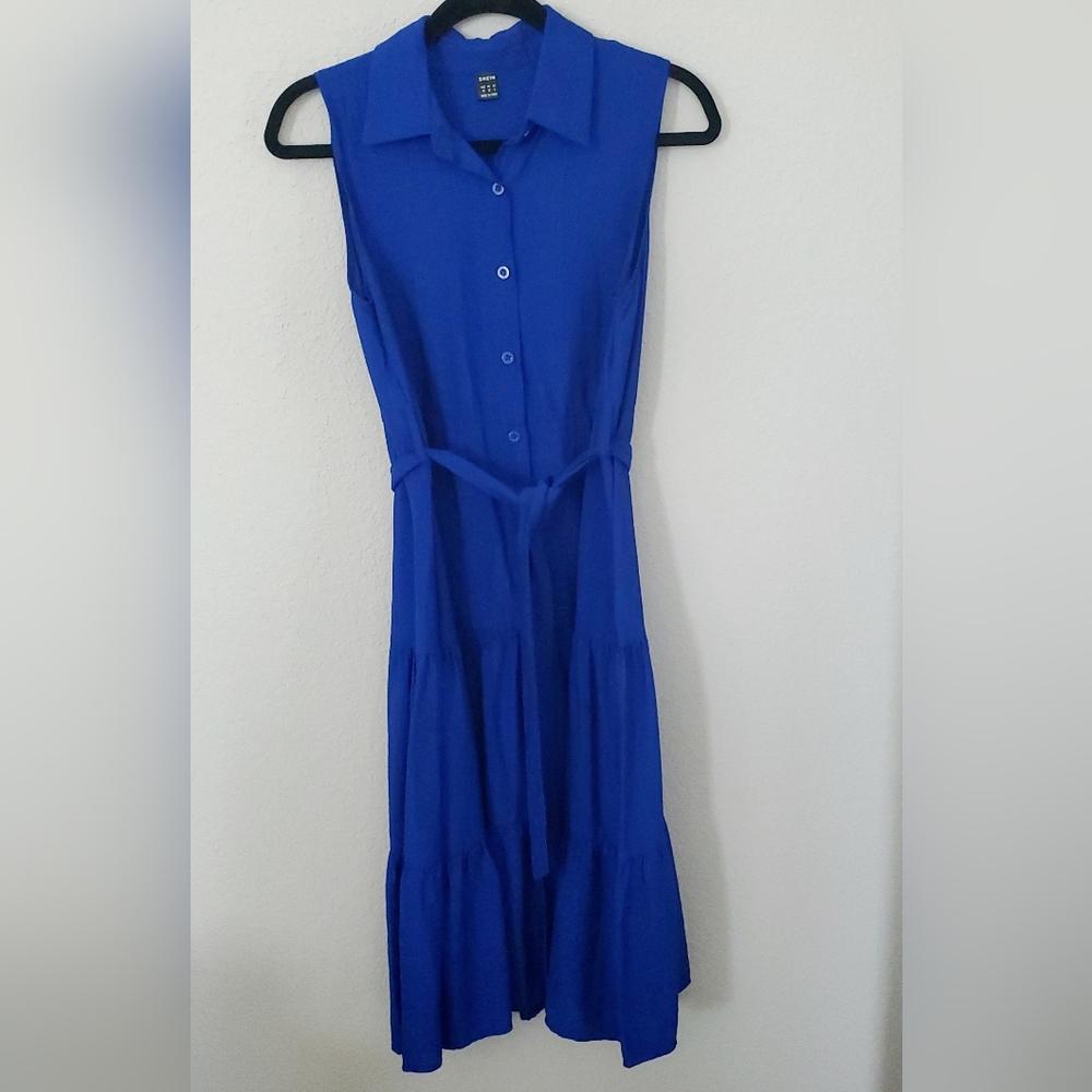 Shein Bright Blue Sleeveless Dress